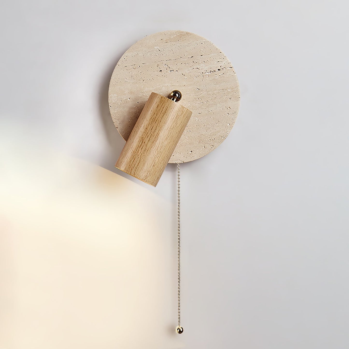 Luvidore | Sculpturale Geometrische Travertin Schijf Hanglamp Wandlamp