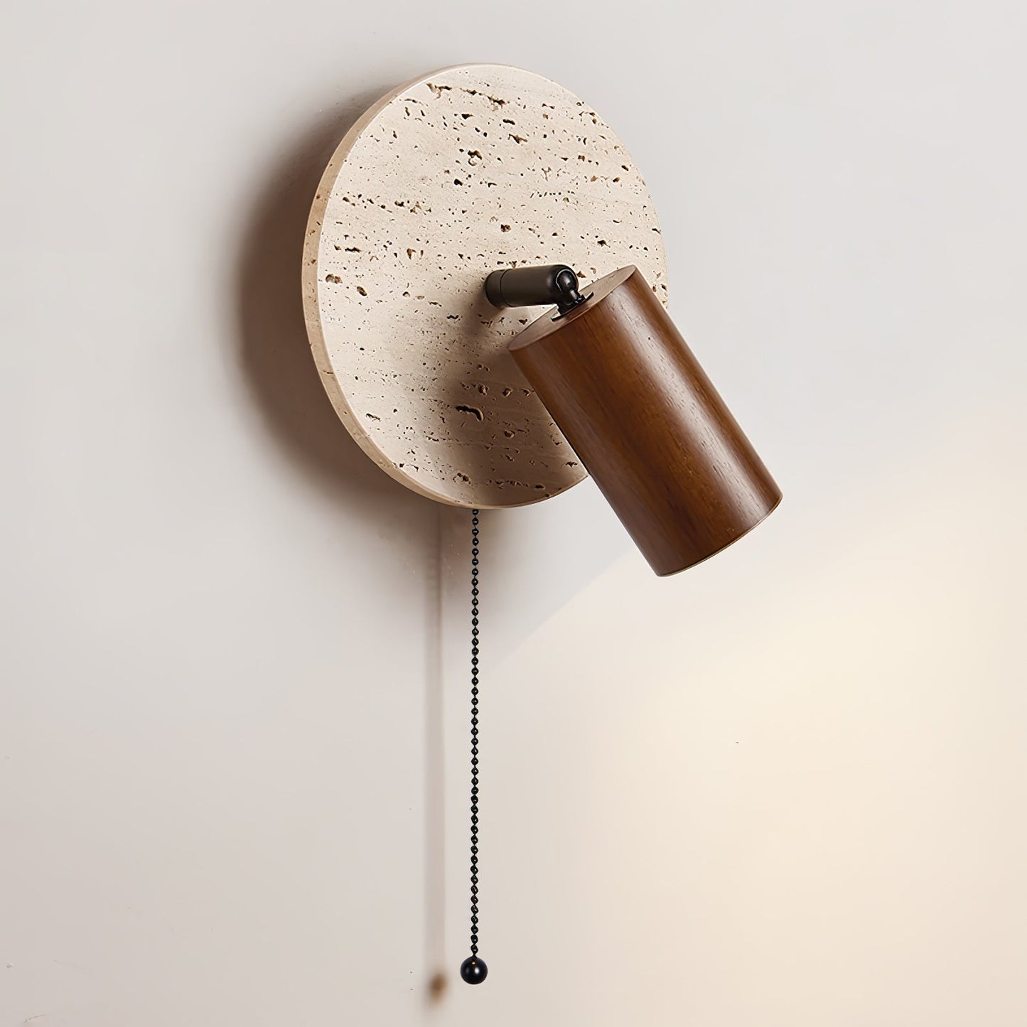 Luvidore | Sculpturale Geometrische Travertin Schijf Hanglamp Wandlamp