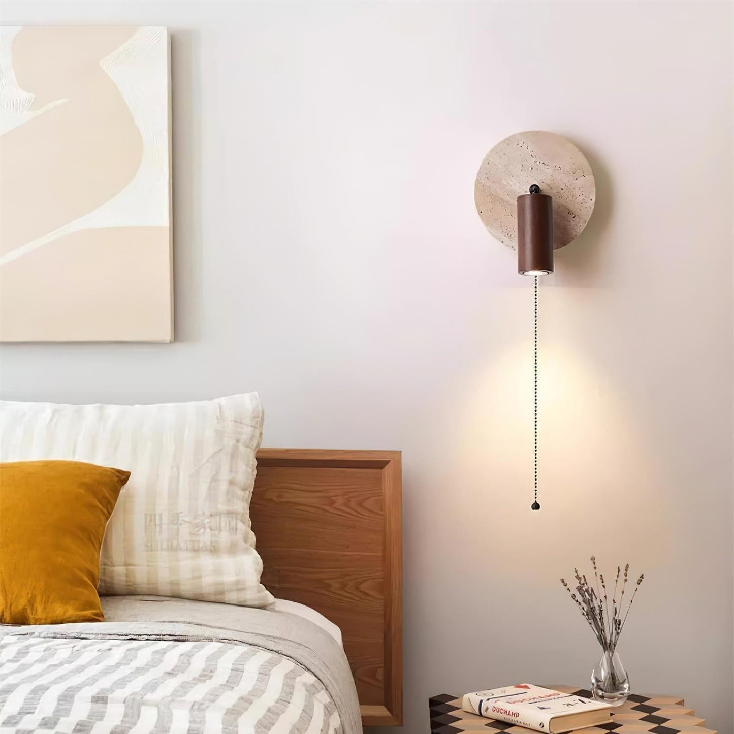 Luvidore | Sculpturale Geometrische Travertin Schijf Hanglamp Wandlamp