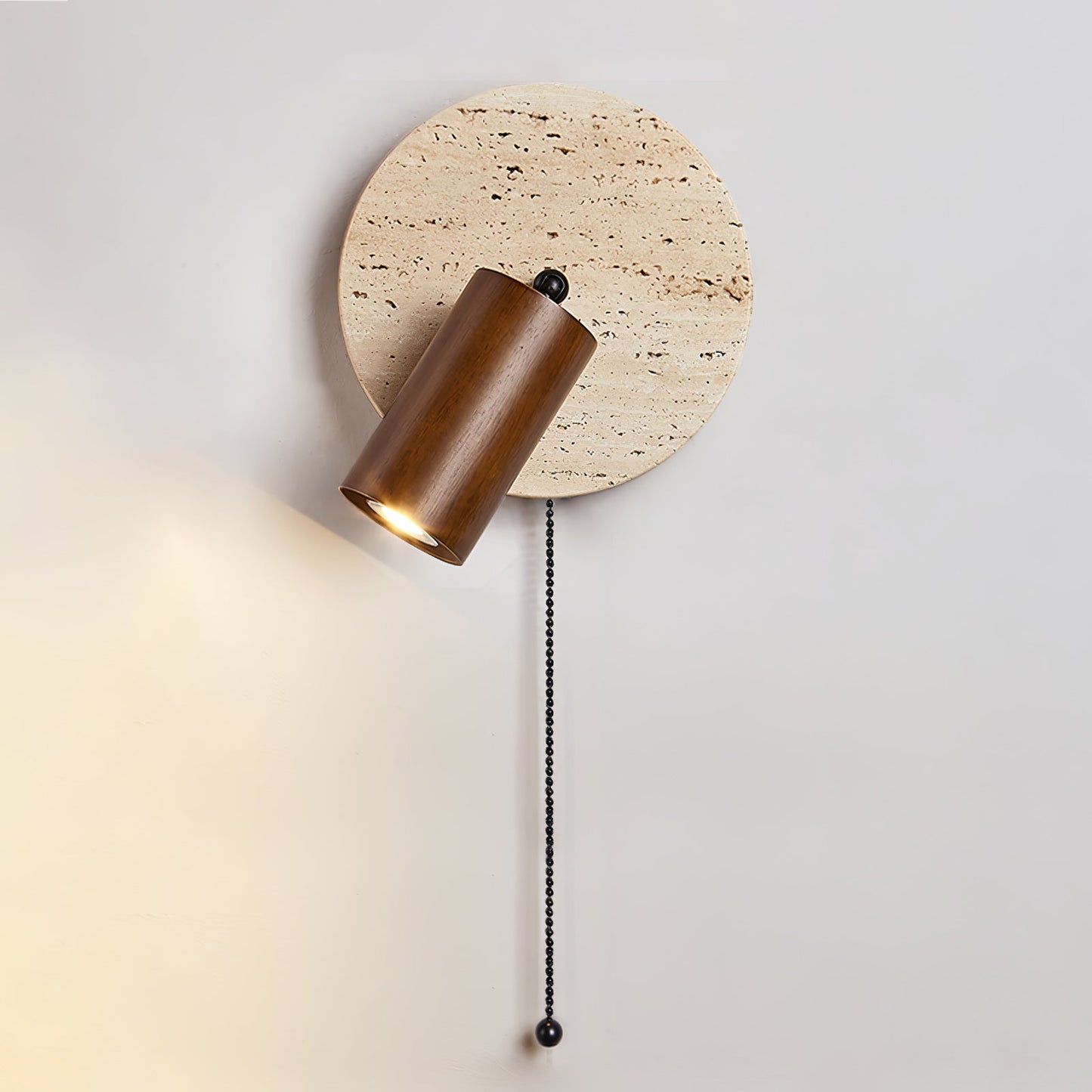 Luvidore | Sculpturale Geometrische Travertin Schijf Hanglamp Wandlamp