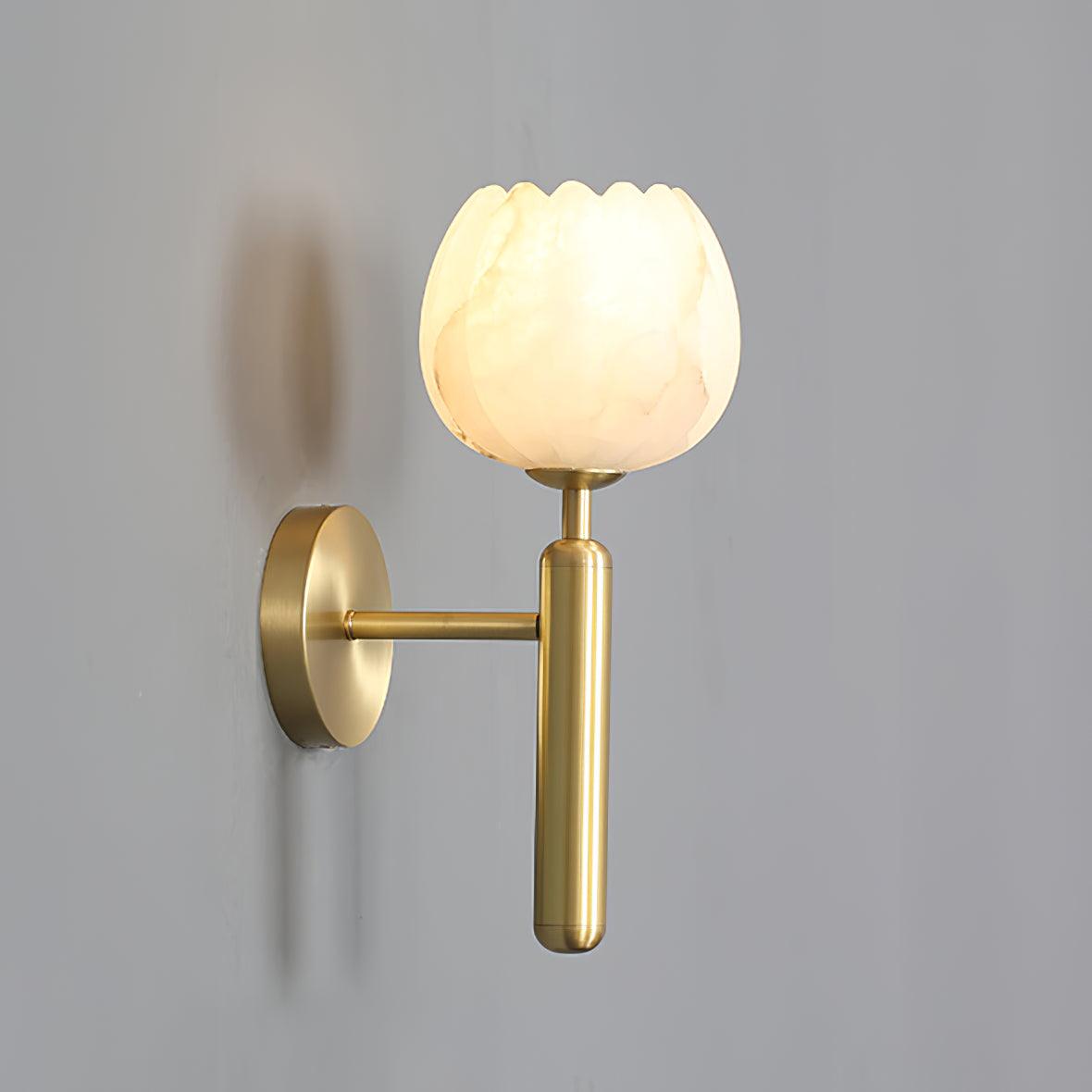 Lyhose | Botanische Alabaster Steen Bloem Sculptuur Wandlamp