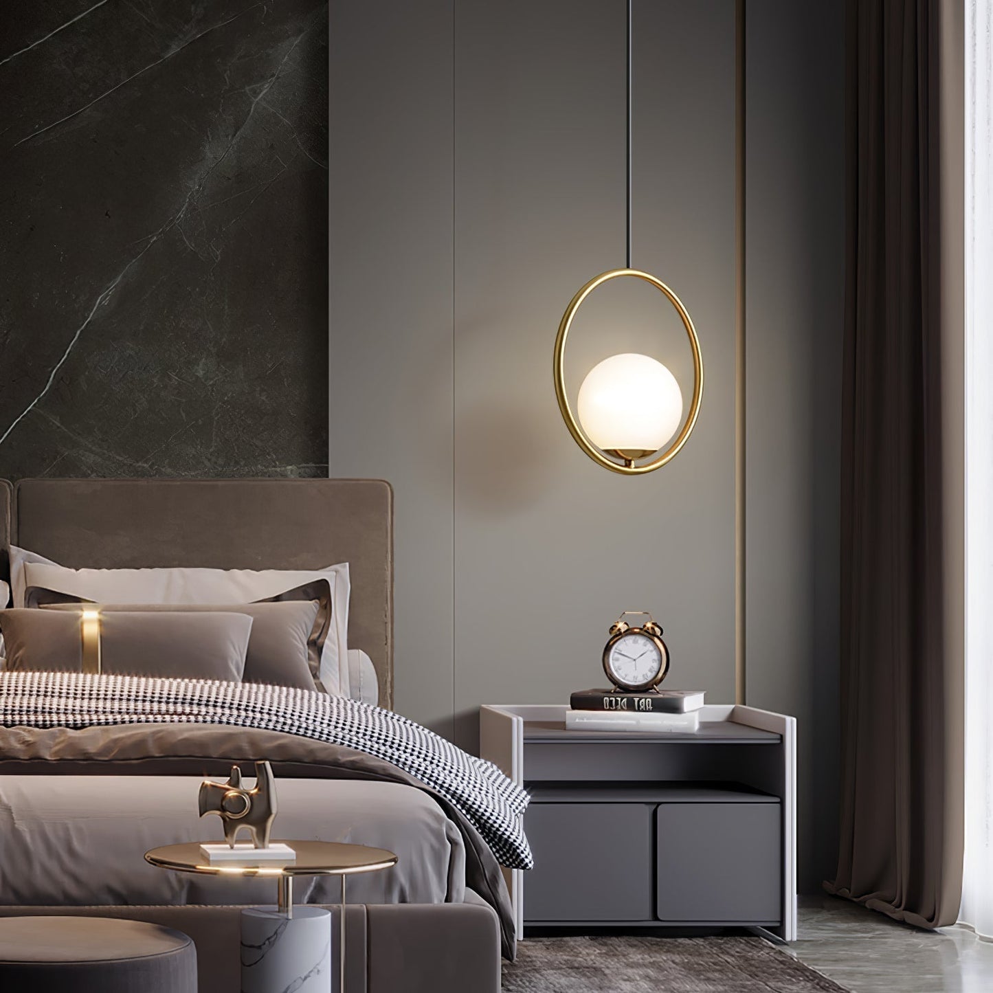 Belvadiro | Minimalistische bolvormige glazen hanglamp