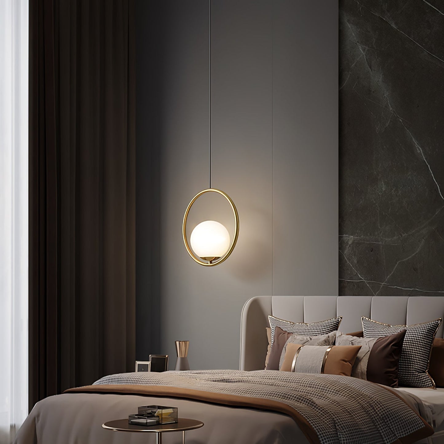 Belvadiro | Minimalistische bolvormige glazen hanglamp