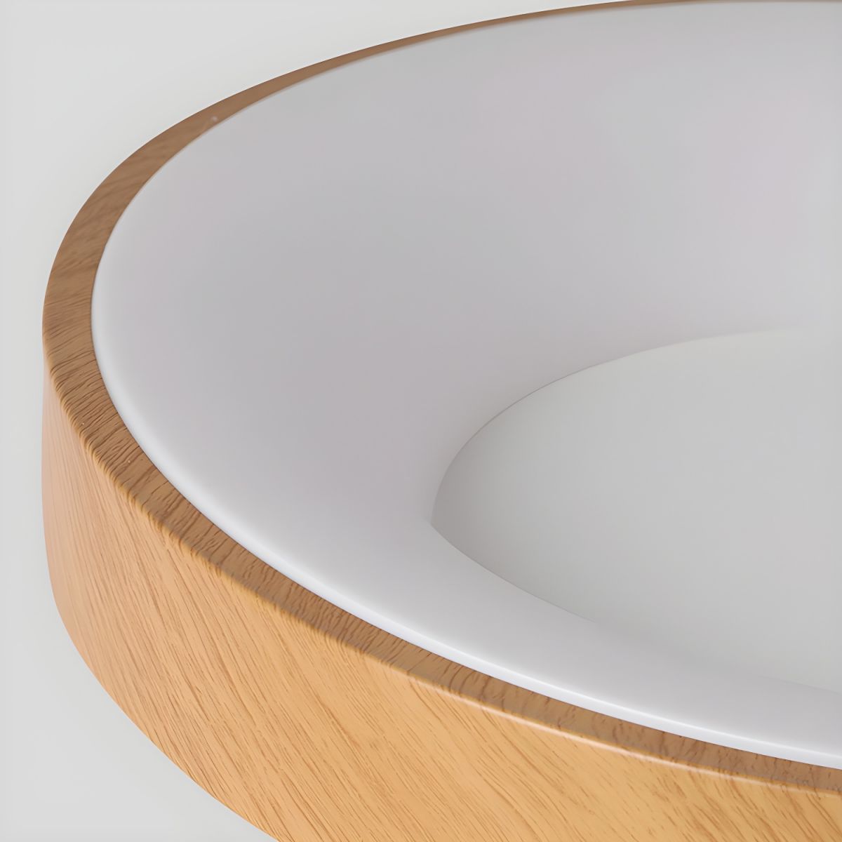 Lythara | Noordse Houten Inbouw Circulaire LED Plafondlamp