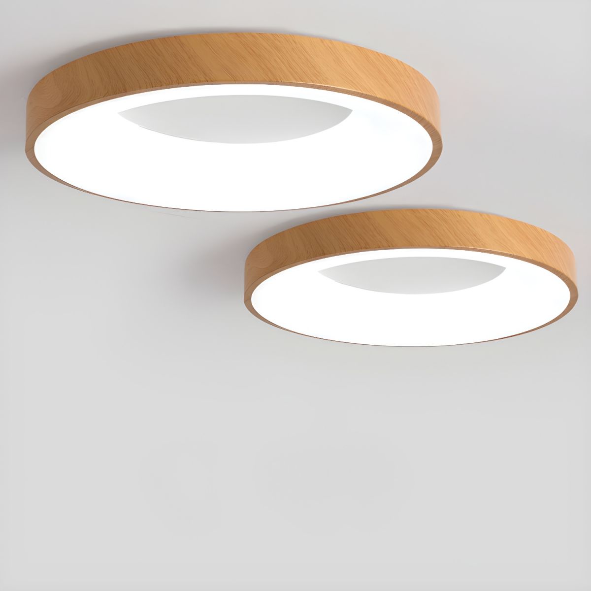 Lythara | Noordse Houten Inbouw Circulaire LED Plafondlamp