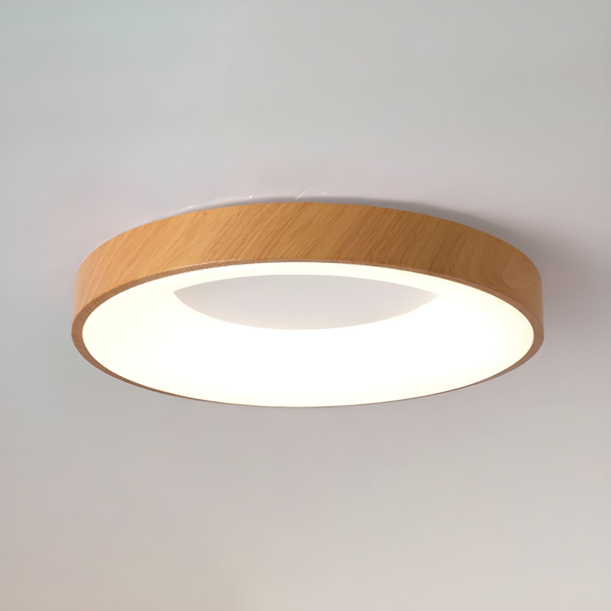 Lythara | Noordse Houten Inbouw Circulaire LED Plafondlamp
