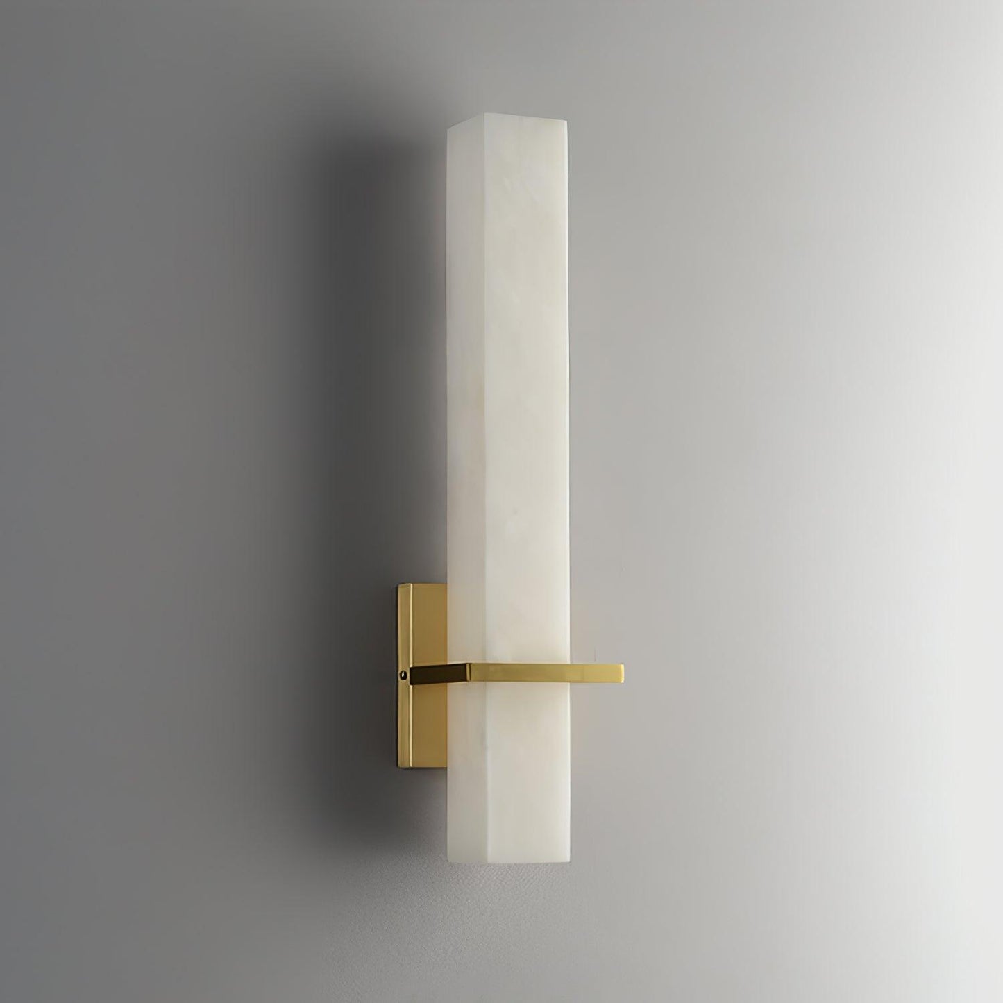 Litta | Luxe Cuboid Witte Alabaster en Messing Wandlamp