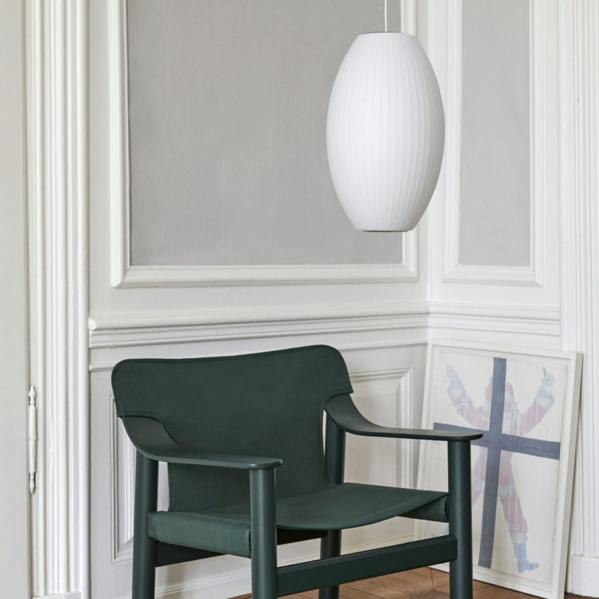 Vela | Midden Eeuw Ribbel Witte Lantaarn Plafondlamp