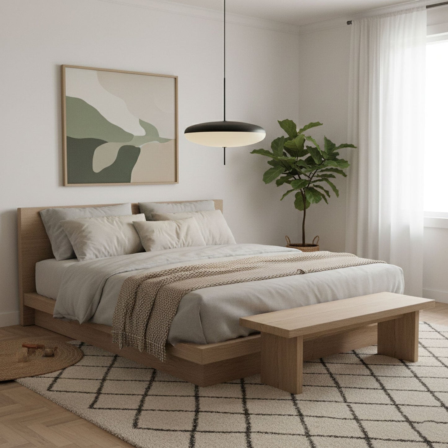 Belthorim | Opalescente Schijf Silhouet Minimalistische Hanglamp