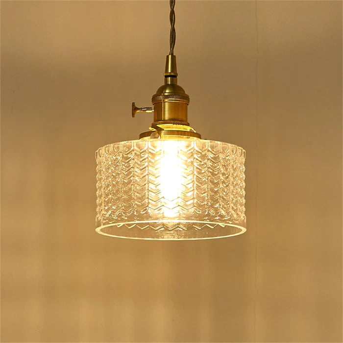 Viridis | Retro Textuur Glazen Cilinder Hanglamp