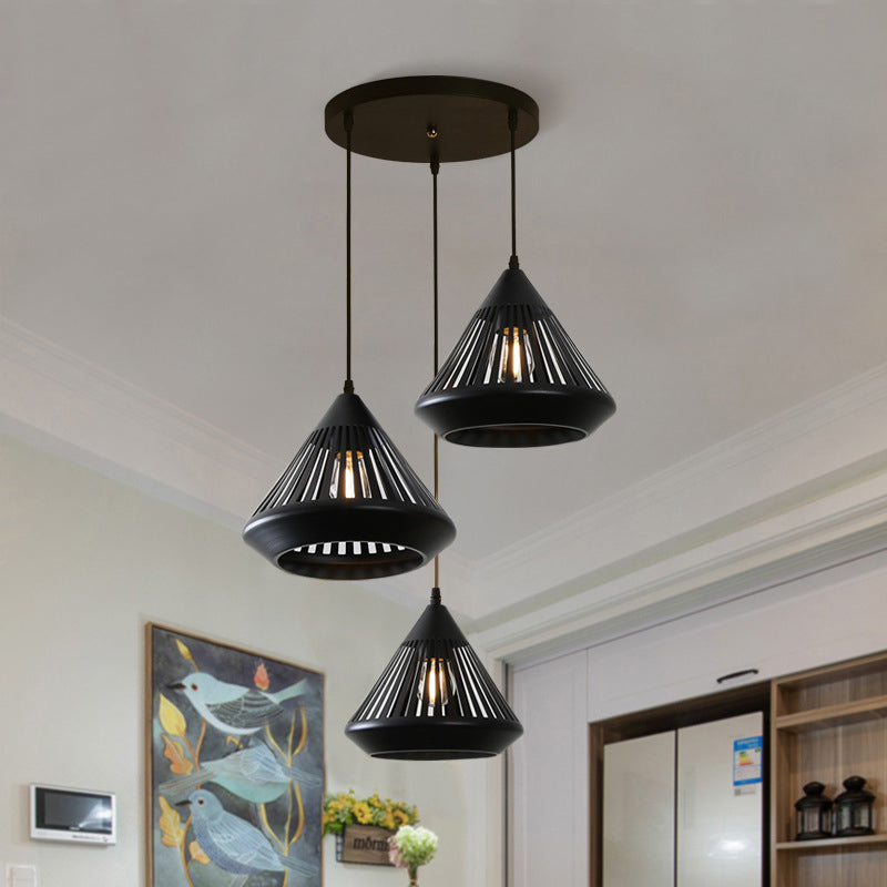 Nyvold | Minimalistische Conische Geprofileerde Glazen Metalen Hanglamp