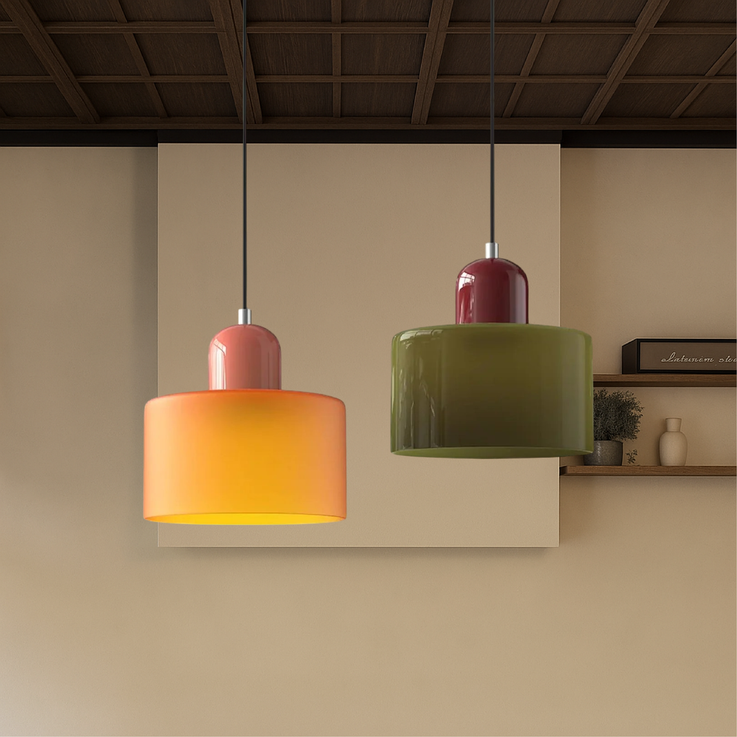 Chroma | Moderne Bauhaus Cilinder En Koepel Glas Hanglamp