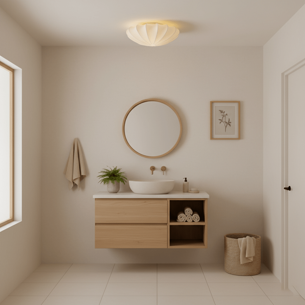 Korisand | Mid-century geometrische sculpturale zijden mesh plafondlamp