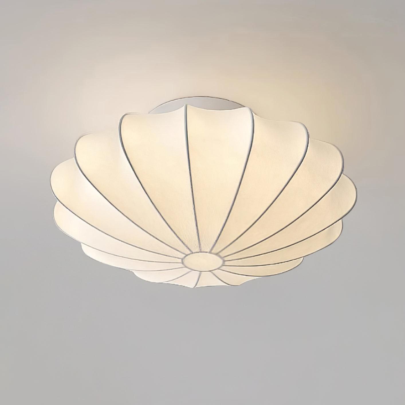 Korisand | Mid-century geometrische sculpturale zijden mesh plafondlamp