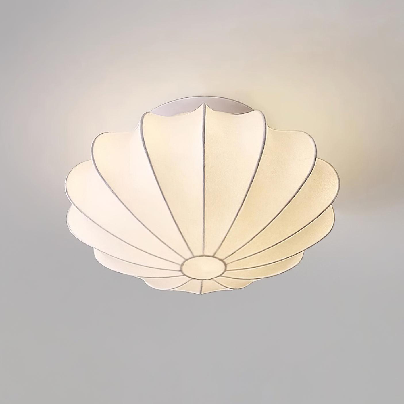 Korisand | Mid-century geometrische sculpturale zijden mesh plafondlamp