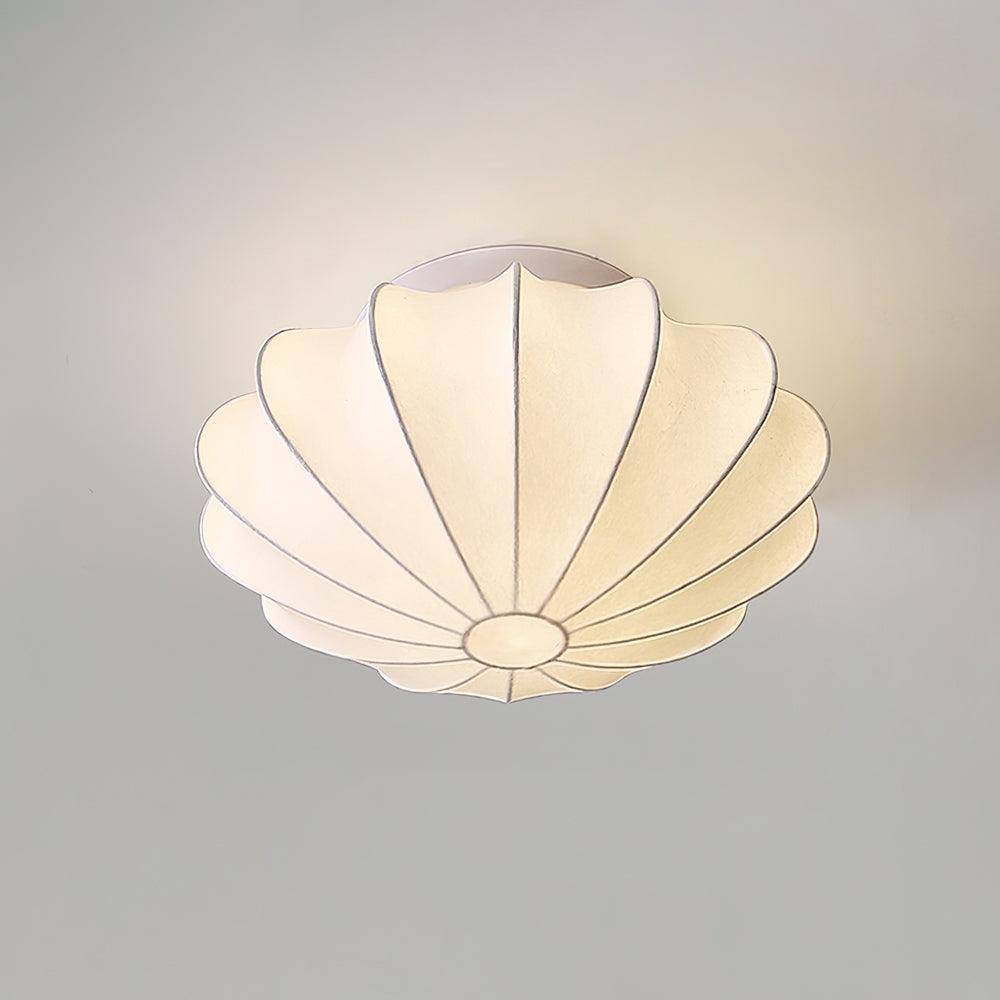 Korisand | Mid-century geometrische sculpturale zijden mesh plafondlamp