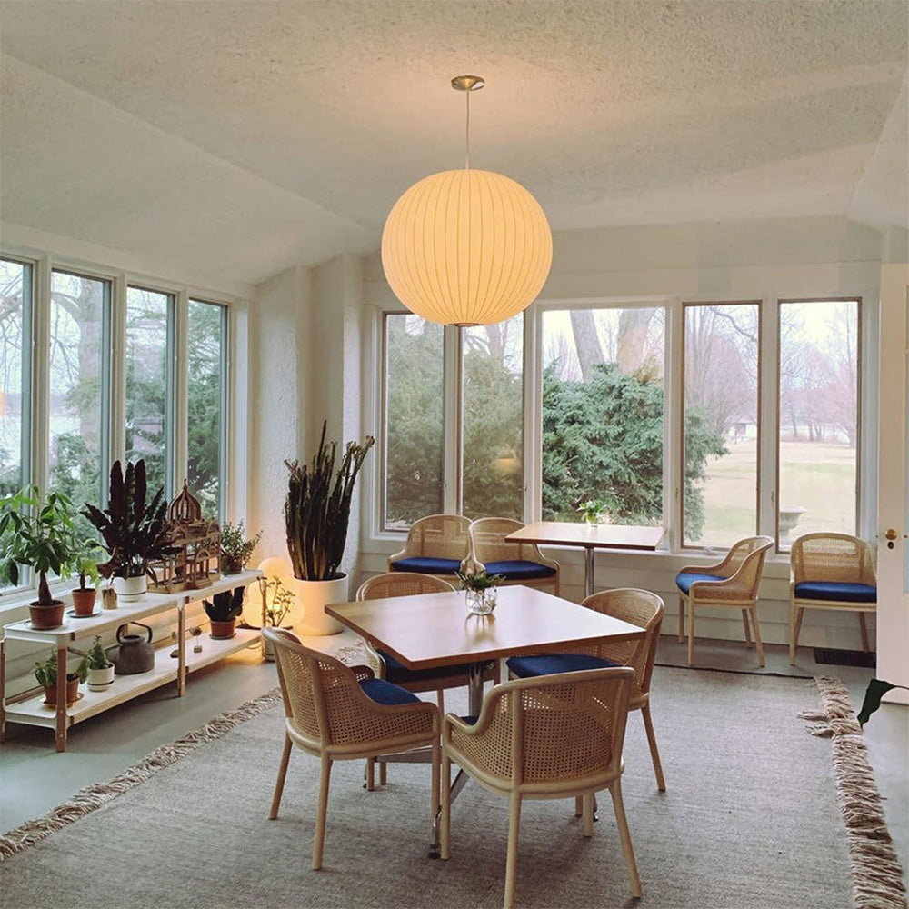 Vela | Midden Eeuw Ribbel Witte Lantaarn Plafondlamp