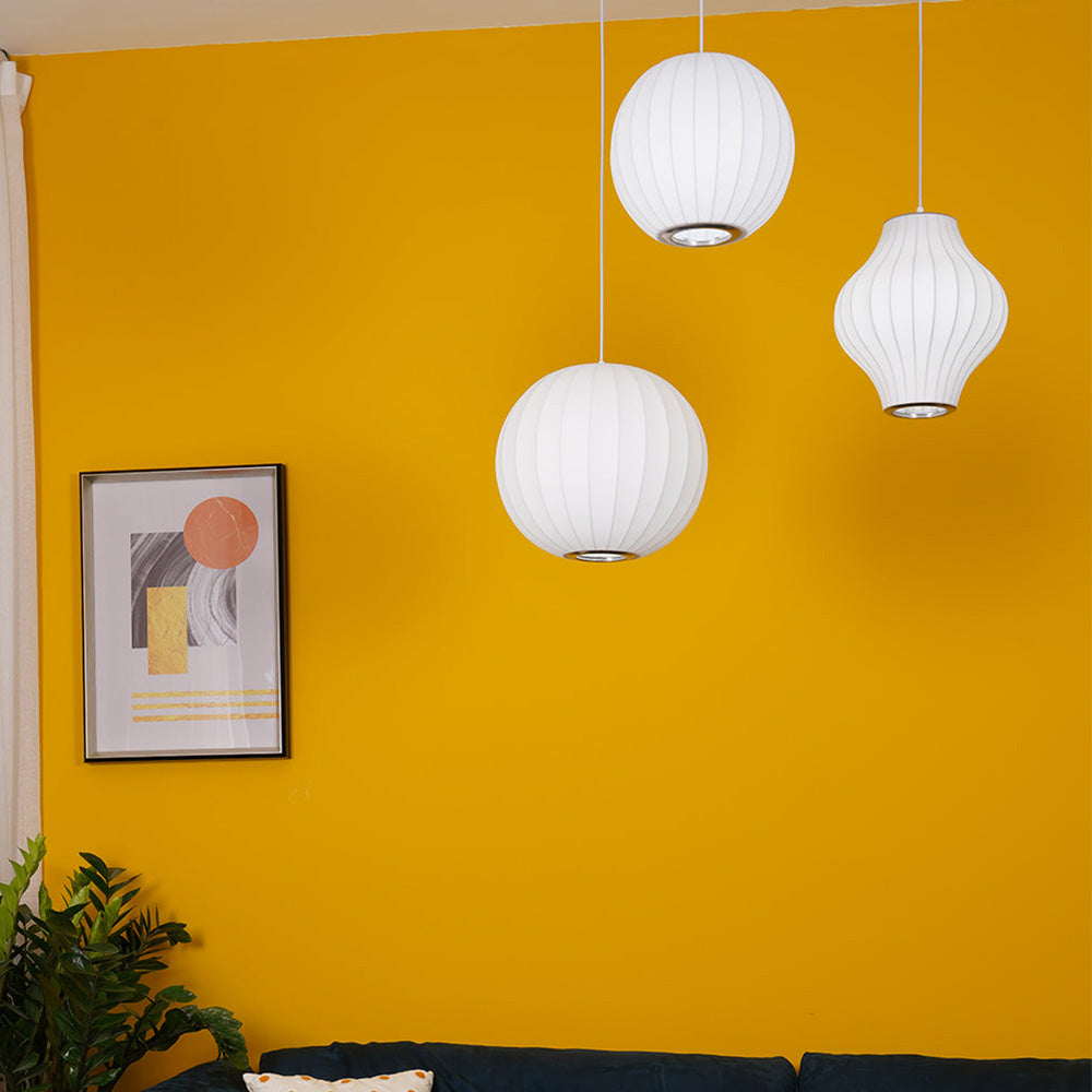Vela | Midden Eeuw Ribbel Witte Lantaarn Plafondlamp
