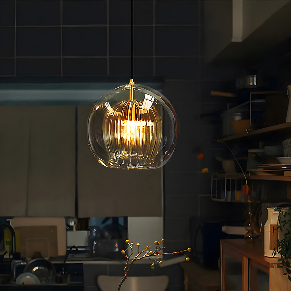 Orbia | Hedendaagse Geribbelde Globe Hanglamp