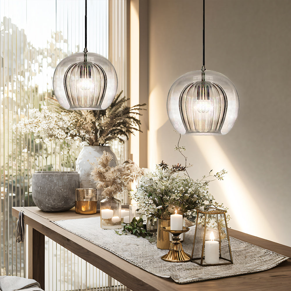 Orbia | Hedendaagse Geribbelde Globe Hanglamp
