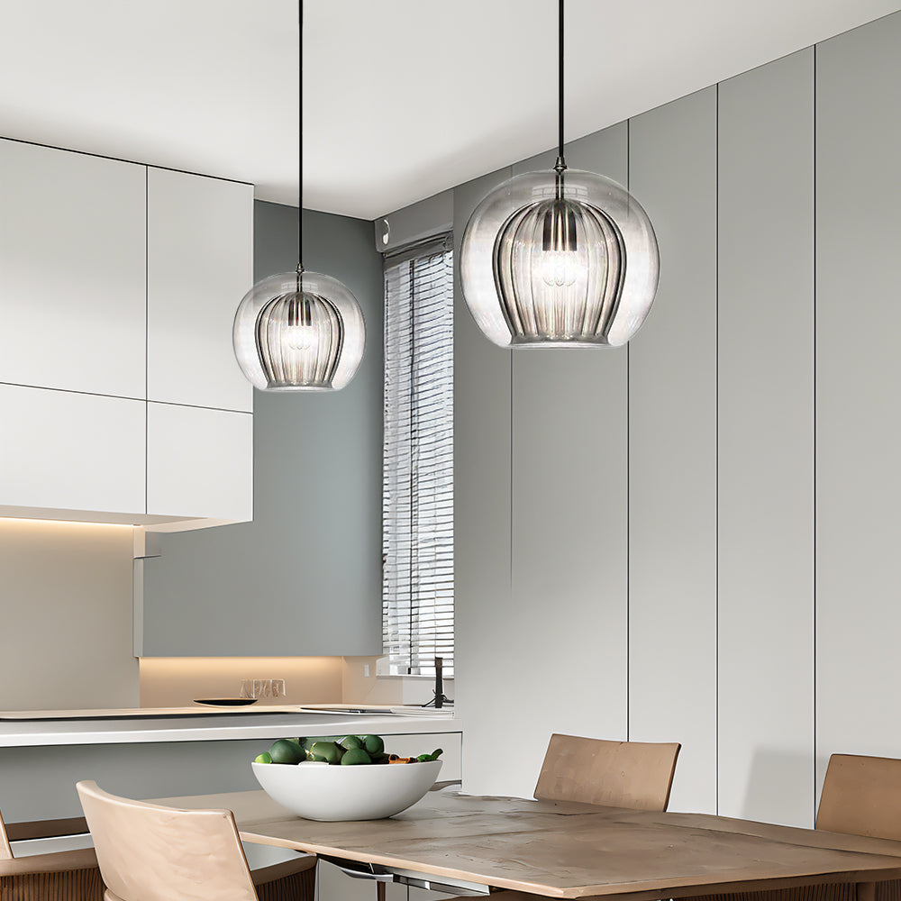 Orbia | Hedendaagse Geribbelde Globe Hanglamp