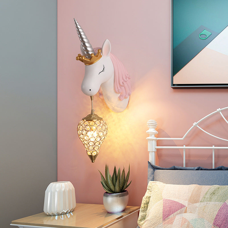 Whimthos | Speelse Eenhoorn Silhouet Kinderkamer Wandlamp