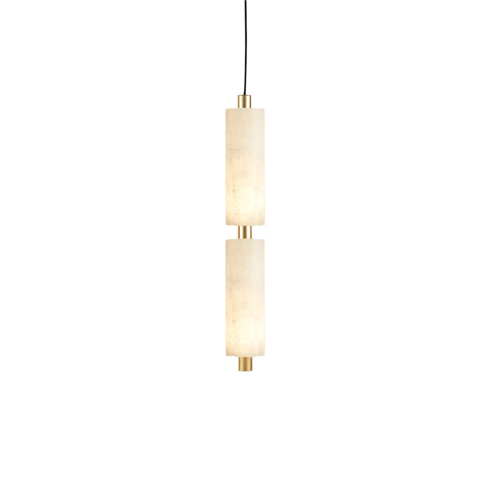 Lythara | Lineaire Minimalistische Alabaster Steen Kolom Hanglamp