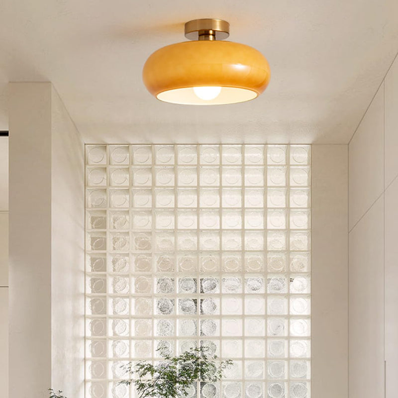 Vitrea | Retro Glanzende Koepel Semi Flush Plafondlamp