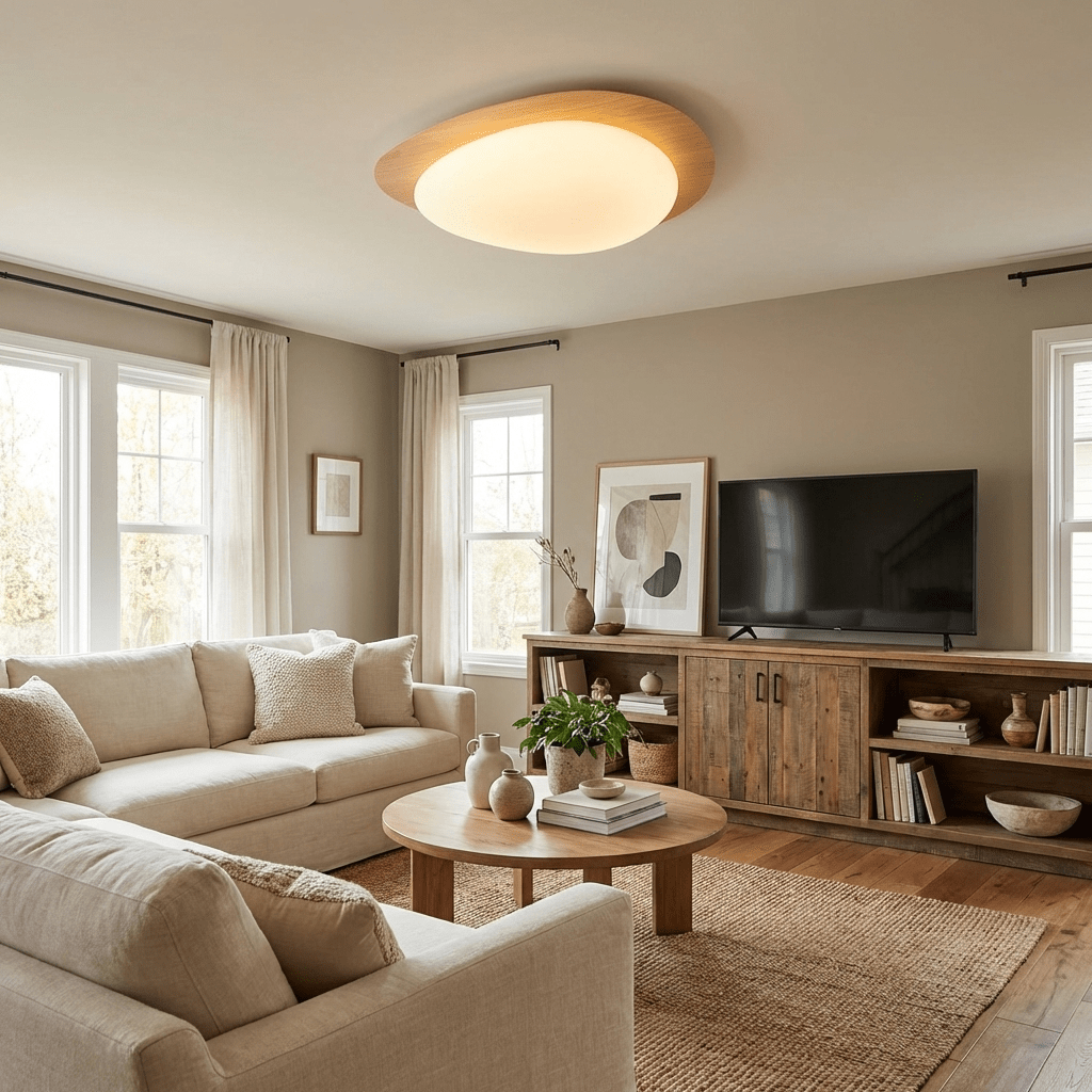 Elenorris | Sculpturale Kiezel Silhouet Opbouw Plafondlamp