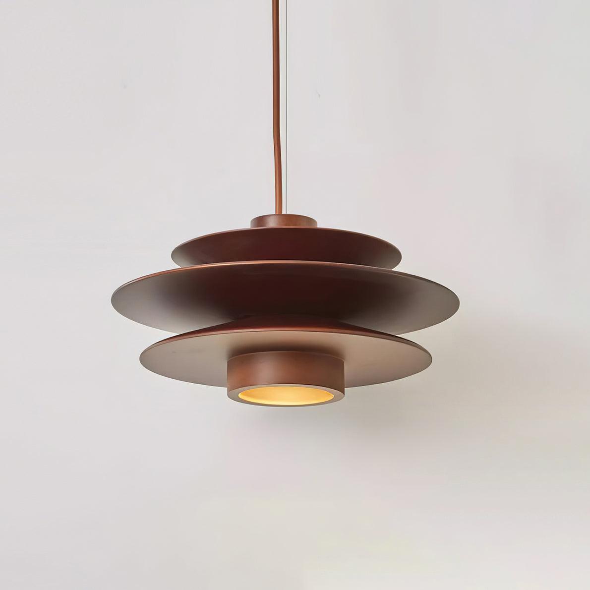 Aerislys | Mid Century Gelaagde Houten Schijven Hanglamp