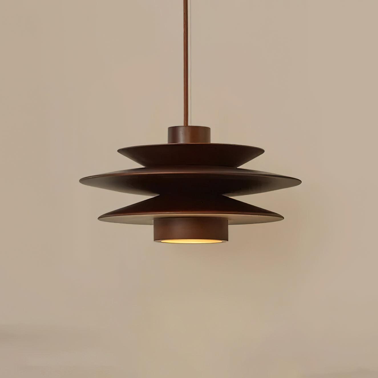 Aerislys | Mid Century Gelaagde Houten Schijven Hanglamp