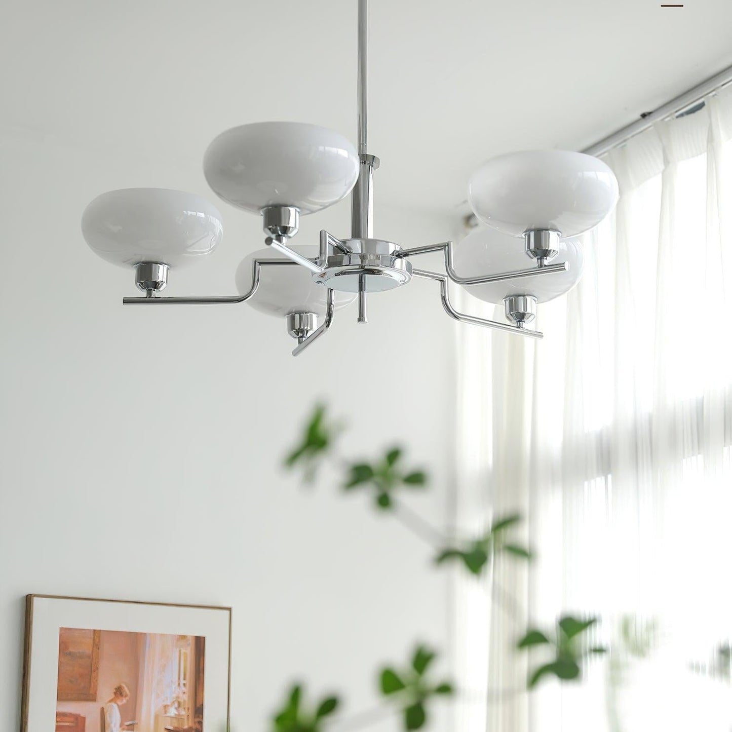 Sythos | Sferische Glazen Globe Messing Frame Hemelse Kroonluchter