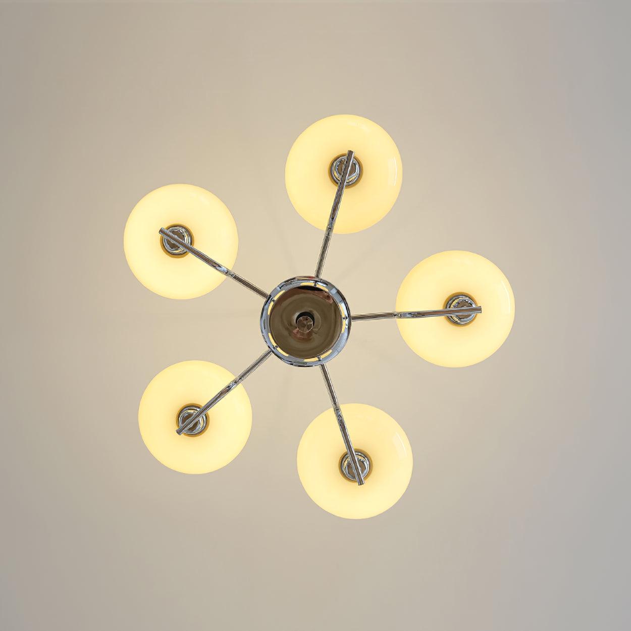 Sythos | Sferische Glazen Globe Messing Frame Hemelse Kroonluchter