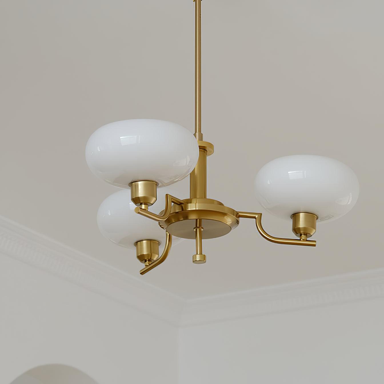 Sythos | Sferische Glazen Globe Messing Frame Hemelse Kroonluchter