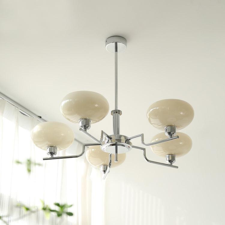 Sythos | Sferische Glazen Globe Messing Frame Hemelse Kroonluchter