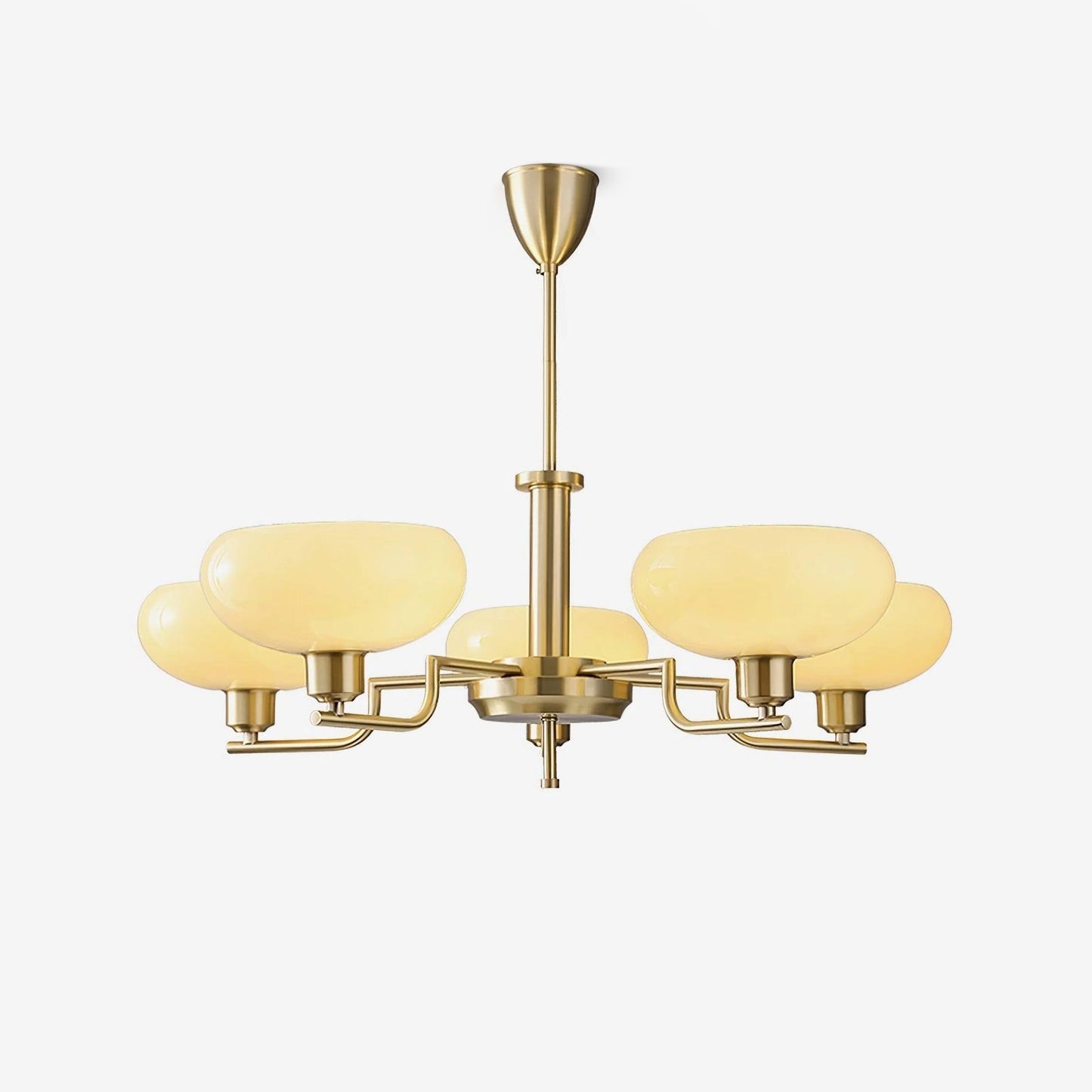 Sythos | Sferische Glazen Globe Messing Frame Hemelse Kroonluchter
