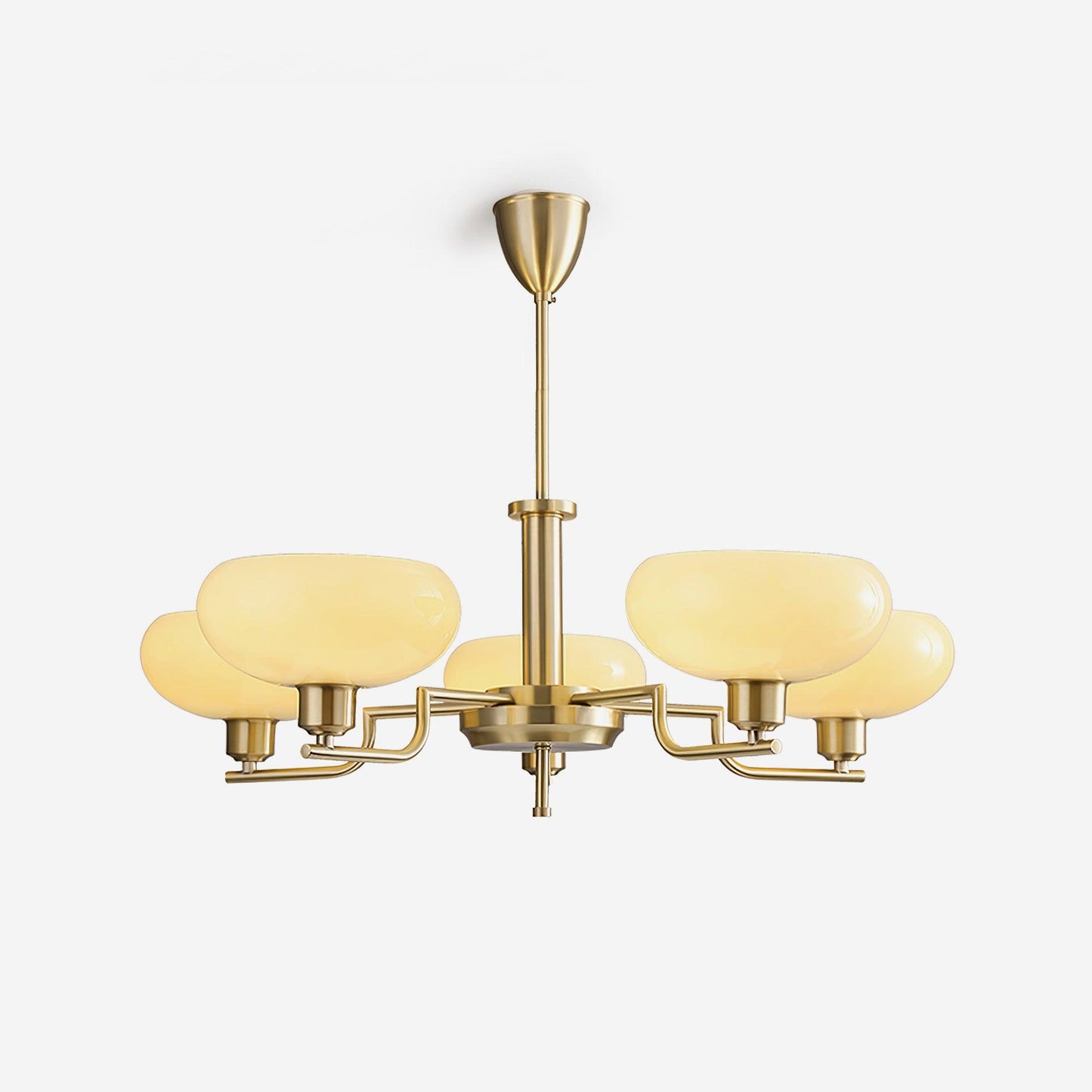 Sythos | Sferische Glazen Globe Messing Frame Hemelse Kroonluchter