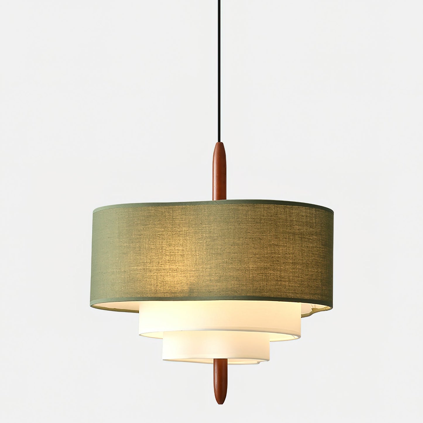 Elow | Moderne Scandi Geplooide Stof Drum Hanglamp