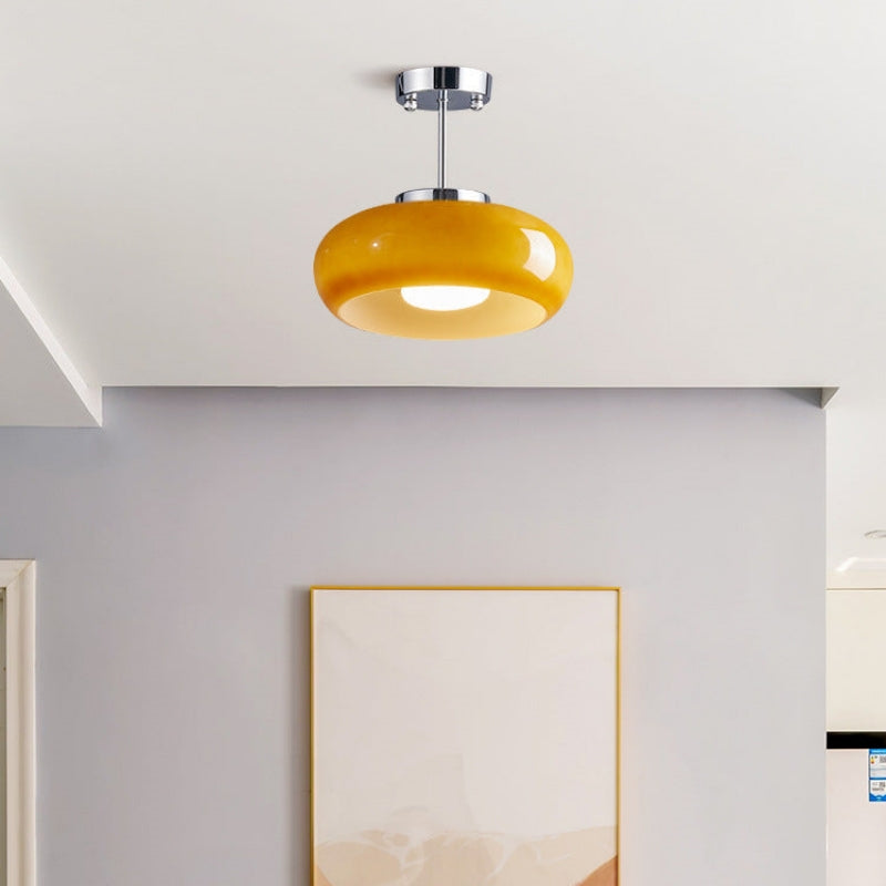 Vitrea | Retro Glanzende Koepel Semi Flush Plafondlamp
