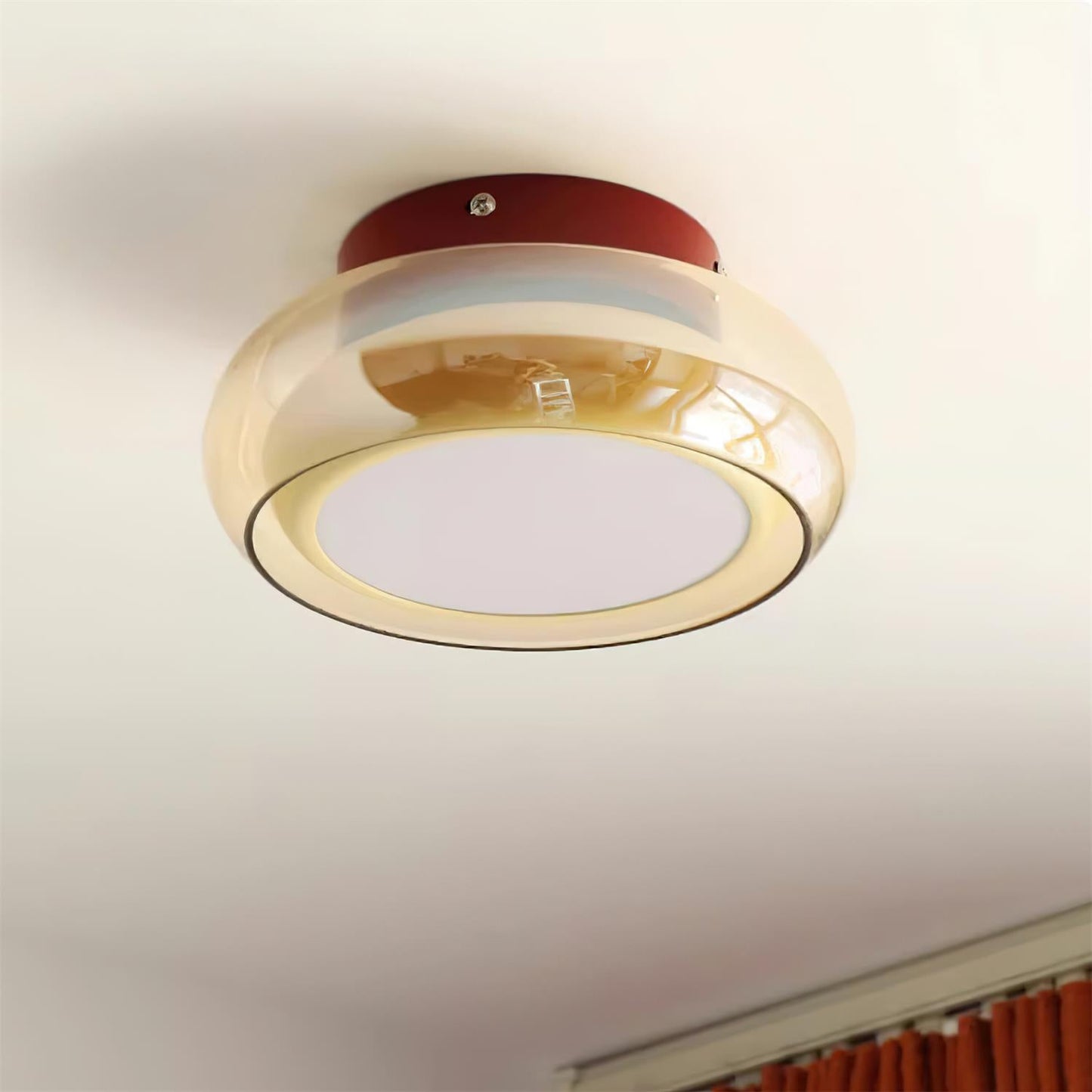 Mora | Luxe Cognac Glazen Flush Mount Plafondlamp