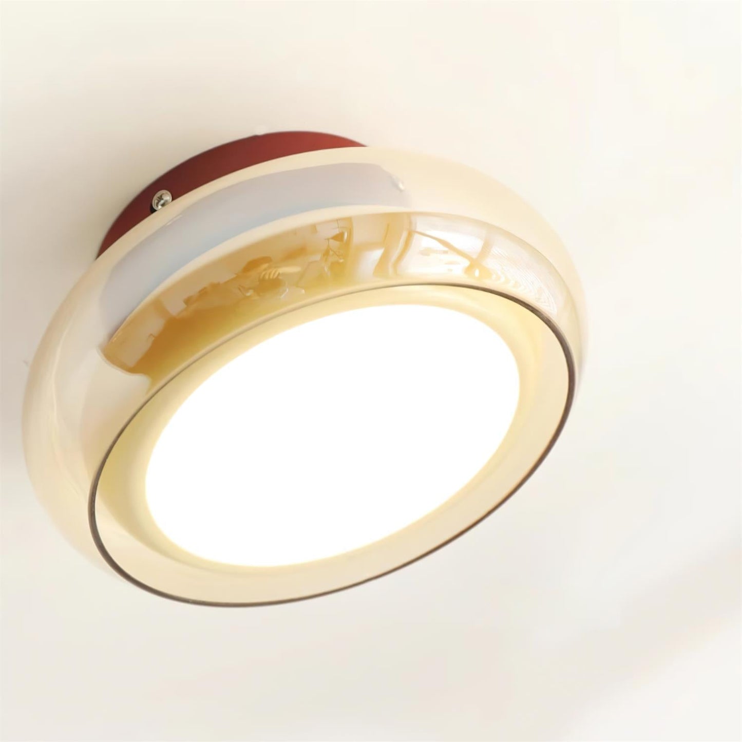 Mora | Luxe Cognac Glazen Flush Mount Plafondlamp