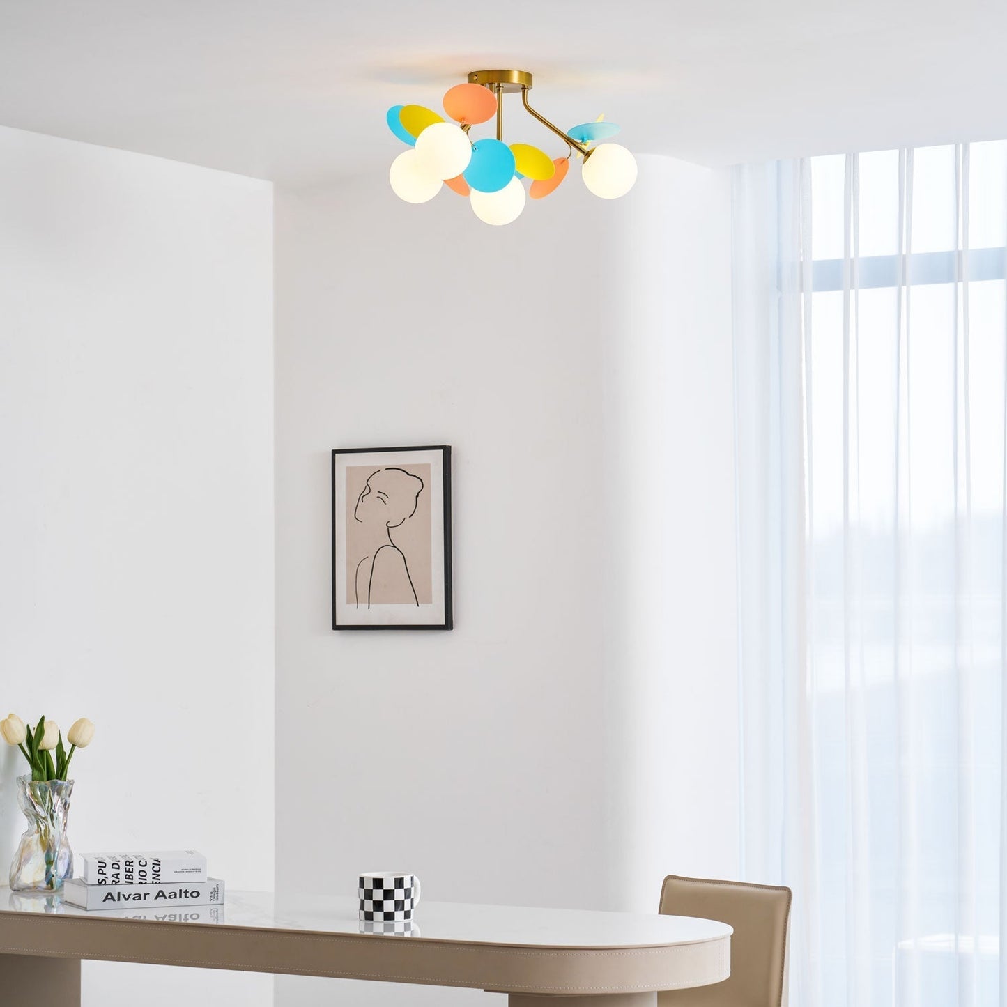 Kalythos | Sculpturale Geometrische Schijf Cluster Semi Opbouw Plafondlamp
