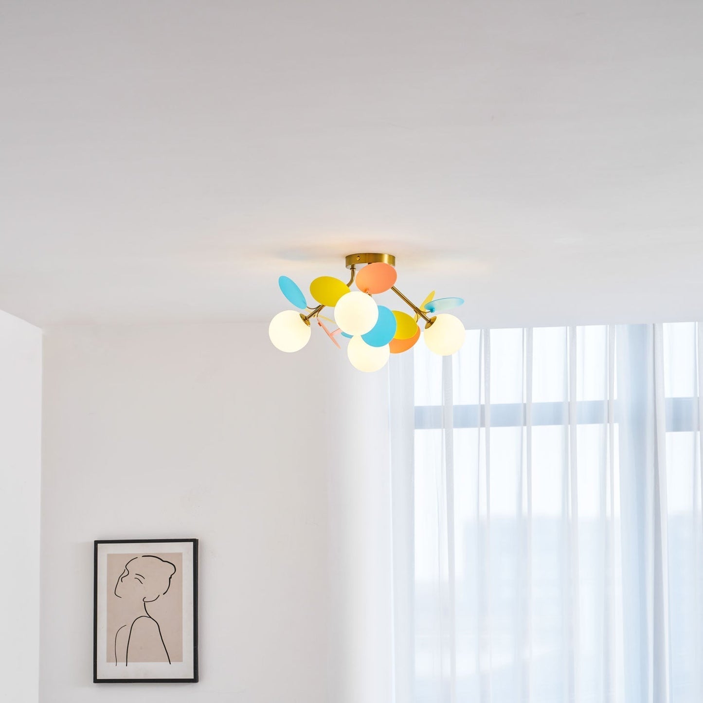 Kalythos | Sculpturale Geometrische Schijf Cluster Semi Opbouw Plafondlamp