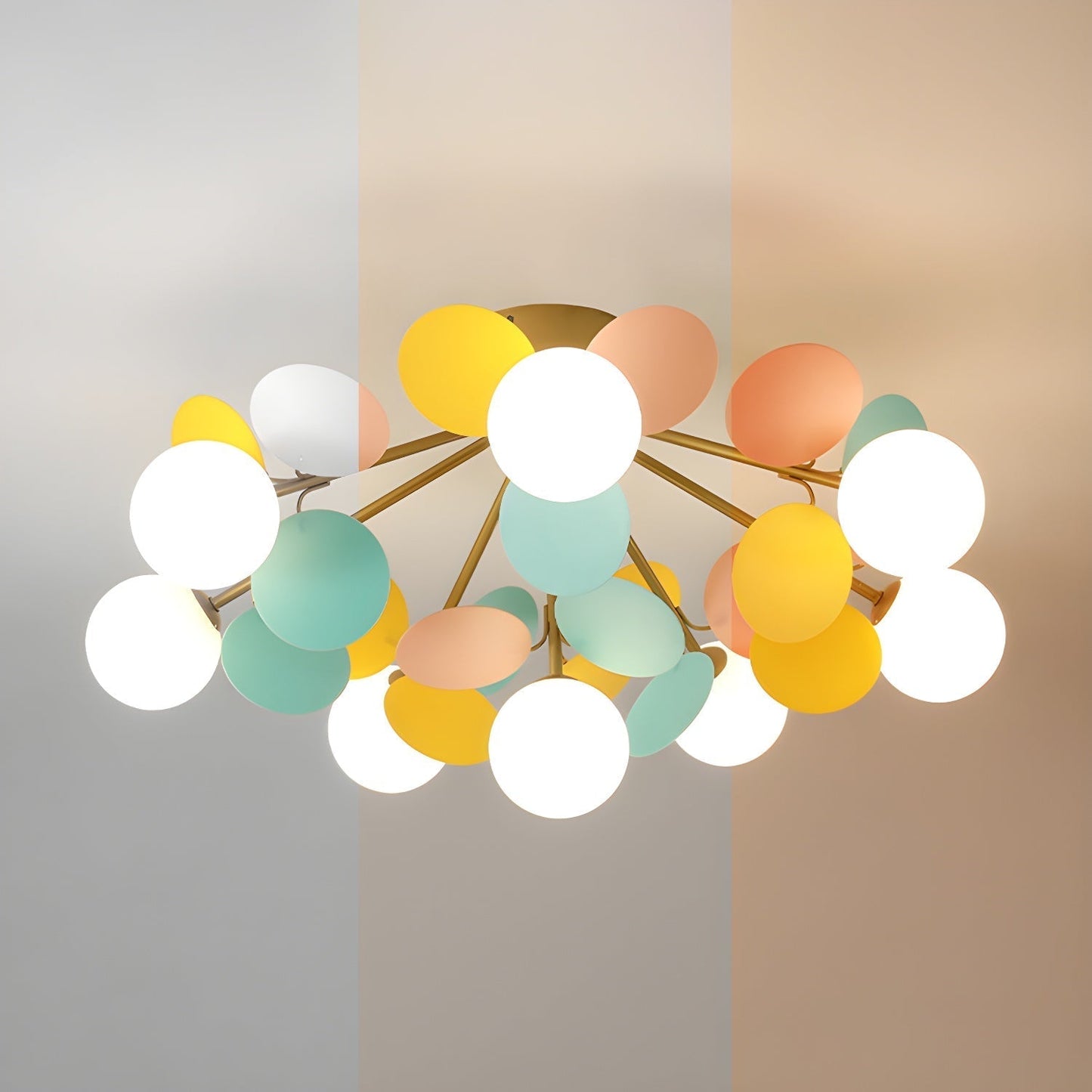 Kalythos | Sculpturale Geometrische Schijf Cluster Semi Opbouw Plafondlamp