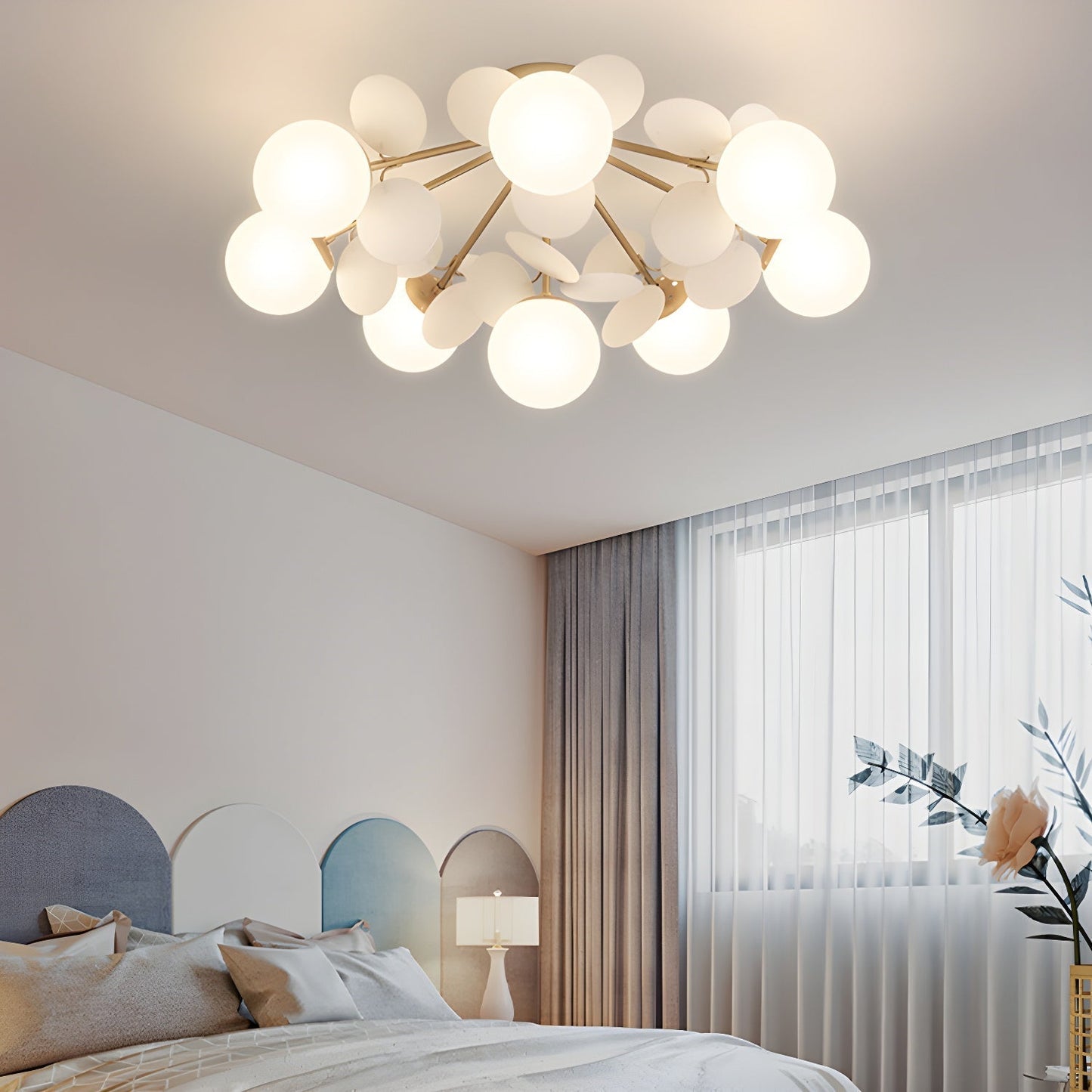 Kalythos | Sculpturale Geometrische Schijf Cluster Semi Opbouw Plafondlamp