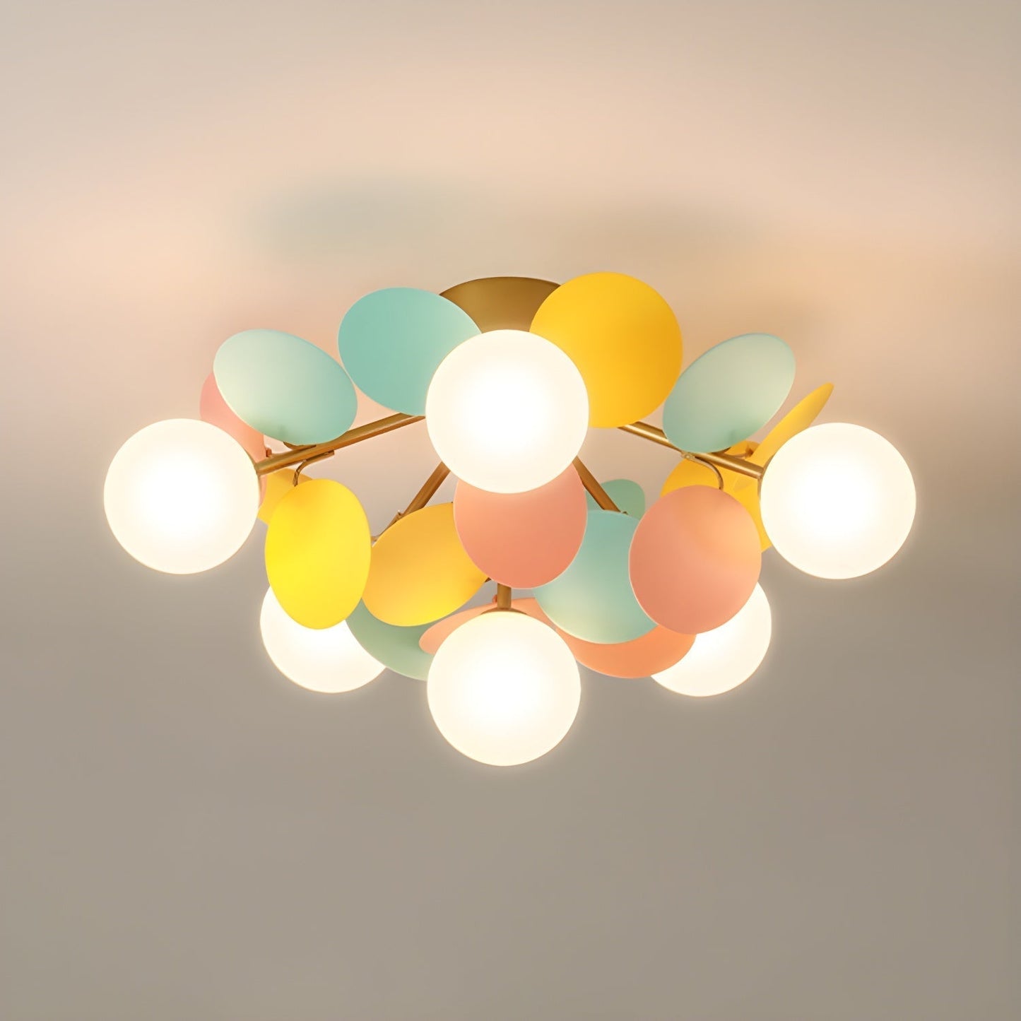 Kalythos | Sculpturale Geometrische Schijf Cluster Semi Opbouw Plafondlamp