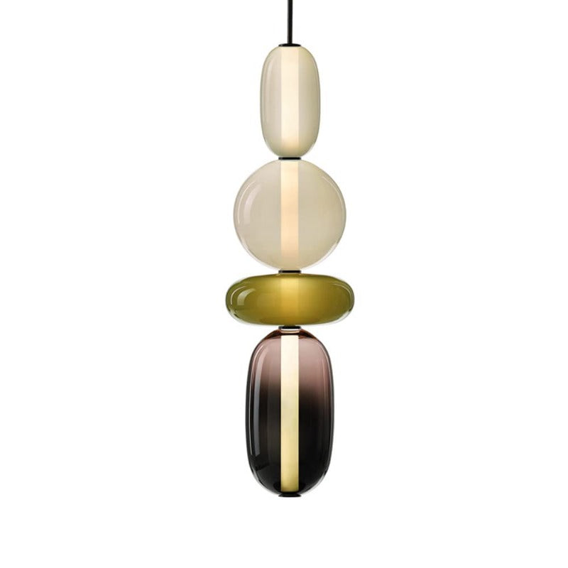 Alvura | Moderne Elliptische Laagvormige Kunstzinnige Glazen Hanglamp