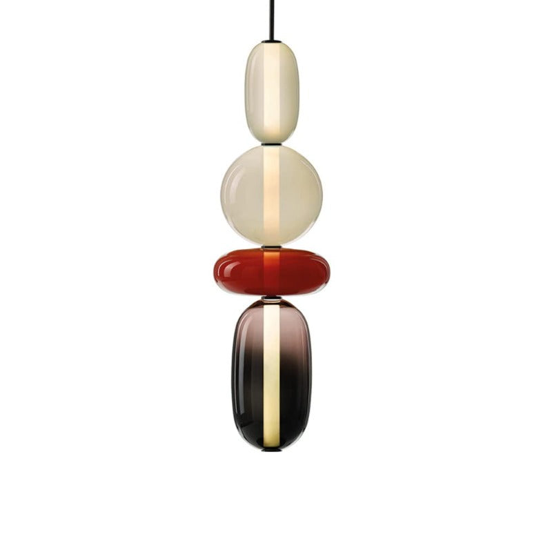 Alvura | Moderne Elliptische Laagvormige Kunstzinnige Glazen Hanglamp