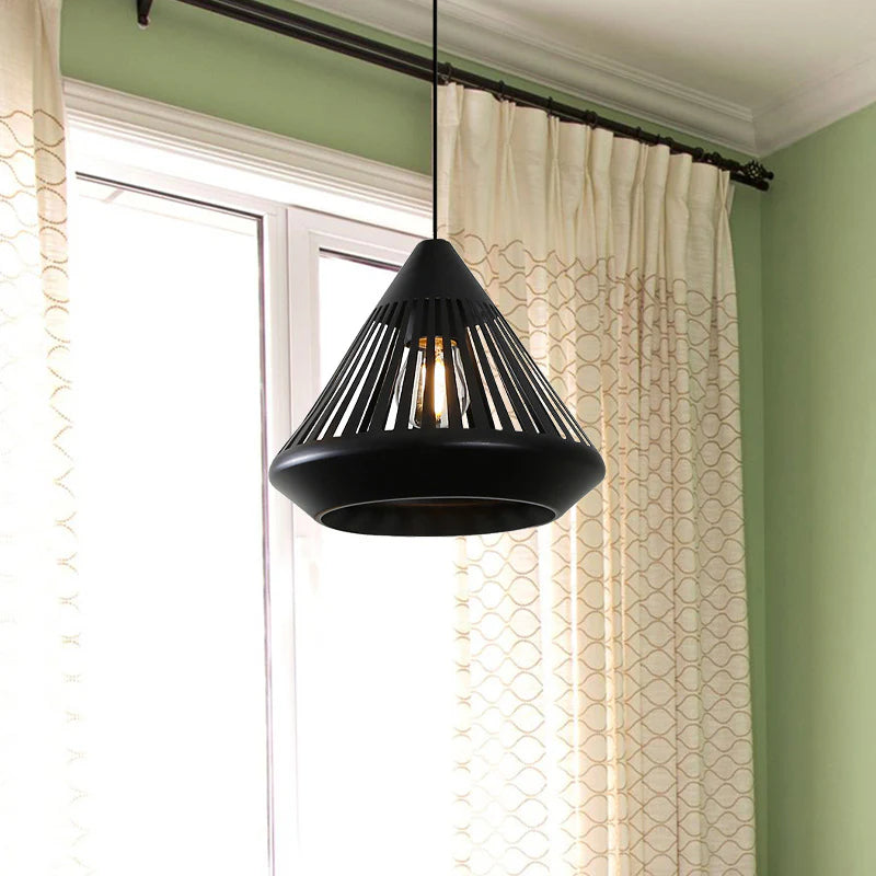Nyvold | Minimalistische Conische Geprofileerde Glazen Metalen Hanglamp