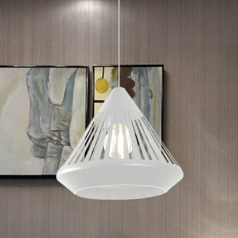 Nyvold | Minimalistische Conische Geprofileerde Glazen Metalen Hanglamp